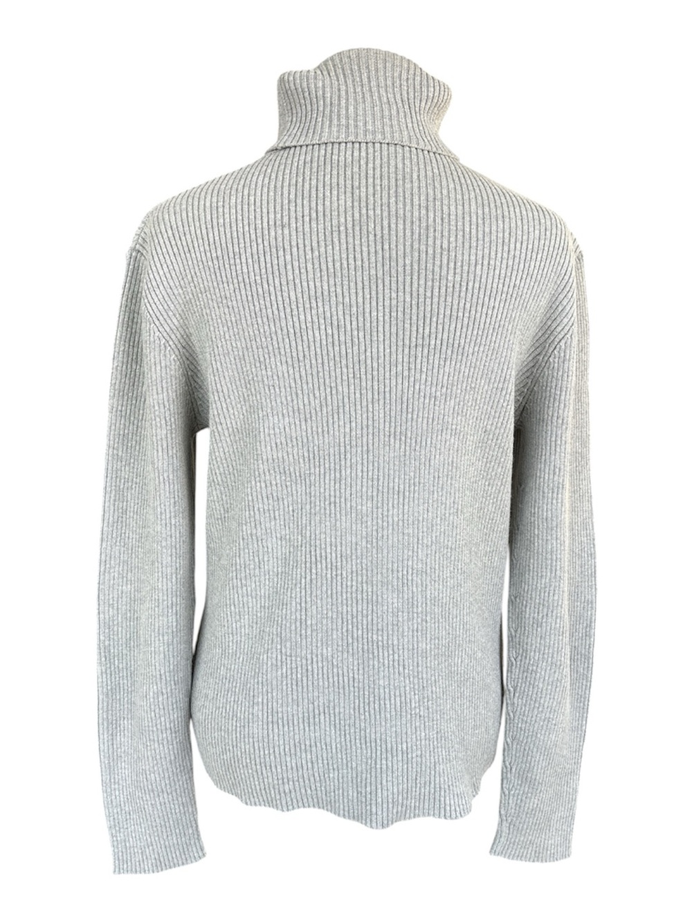 Lauren Ralph Lauren Vintage Ribbed Turtleneck Long Sleeve Top Grey/Red Logo S - Picture 4 of 7